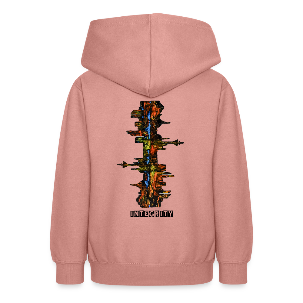 Teenager Hoodie Düsseldorfer Skyline Backprint - Altrosa