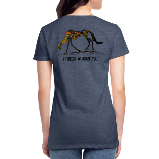 Women Premium T-Shirt Lucy - Blau meliert