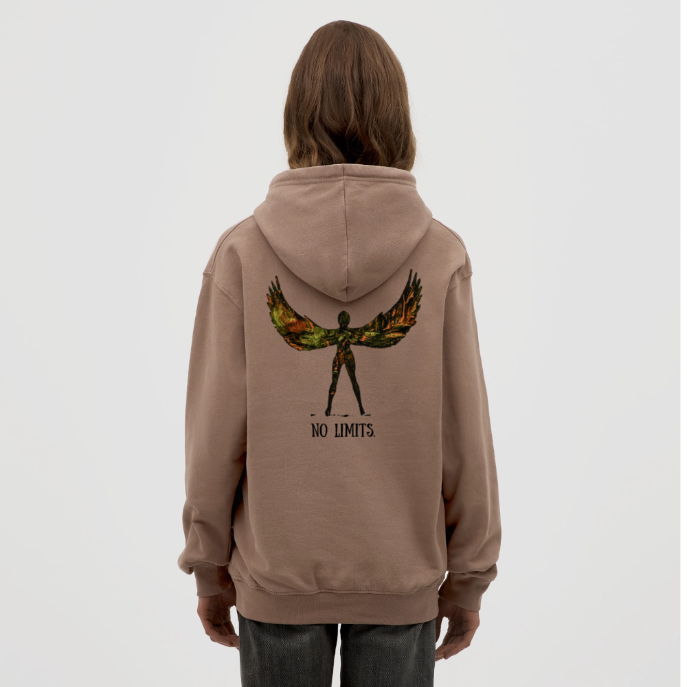 Unisex Hoodie Angel Backprint - Mokka
