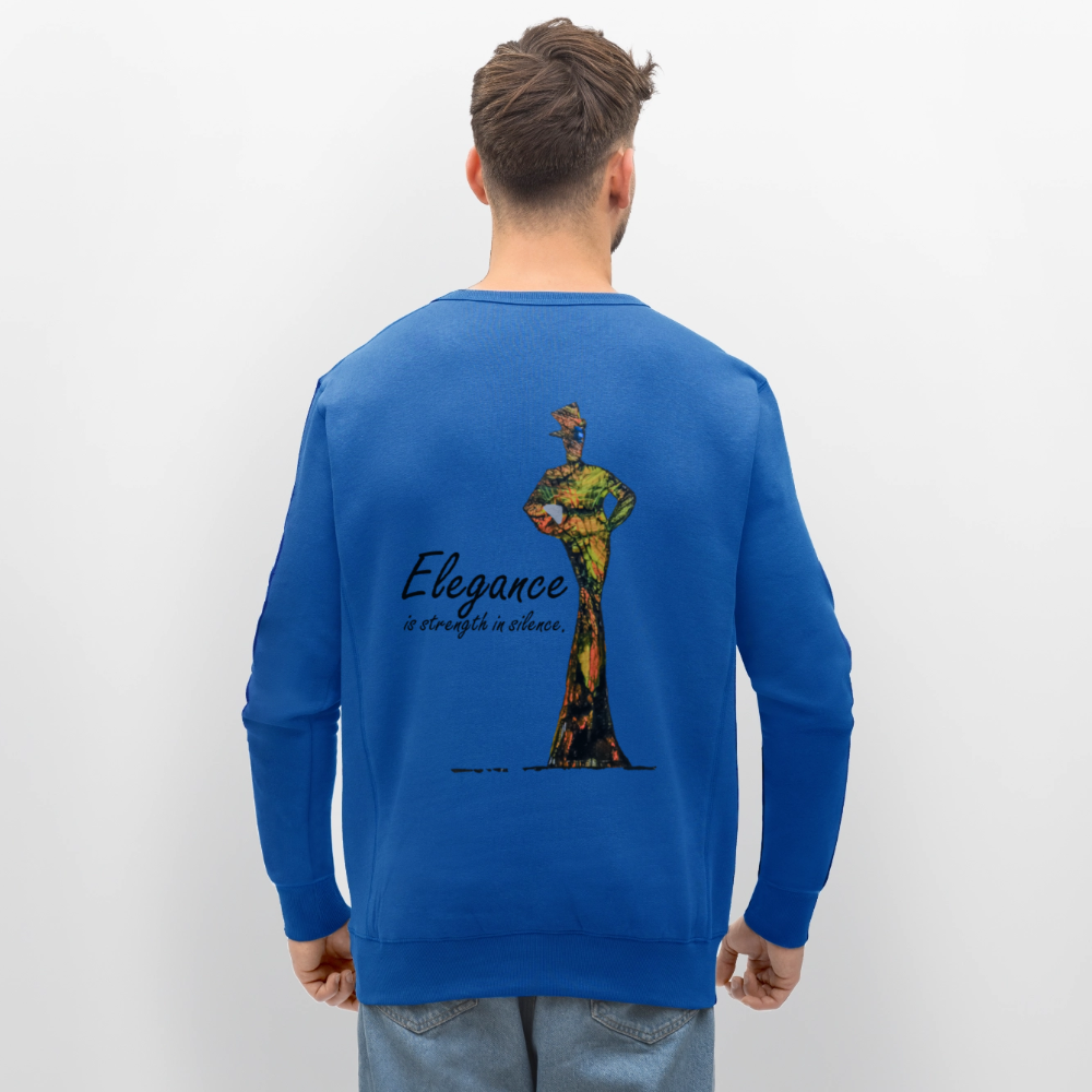 Unisex Bio Pullover Elegance Backprint - Königsblau