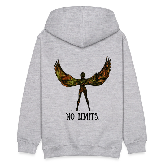 Teenager Hoodie Angel Backprint - Hellgrau meliert