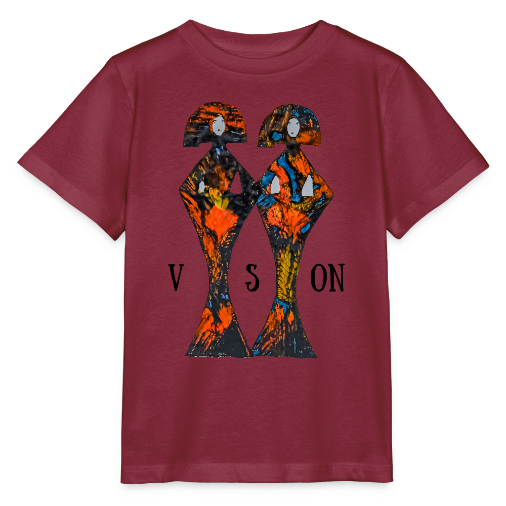 Unisex Kinder T-Shirt Geishas - Burgunderrot