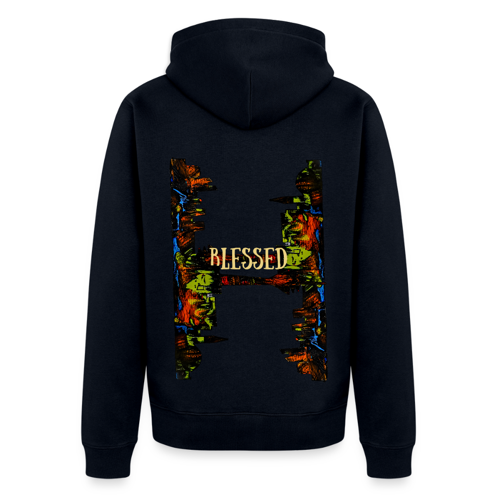 Männer Kapuzenjacke Düsseldorfer Skyline Backprint - Navy