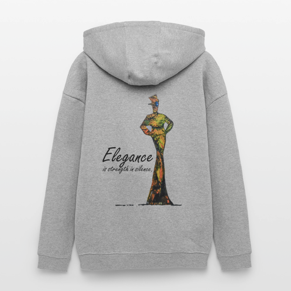 Oversized Unisex Hoodie Elegance Backprint - Grau meliert