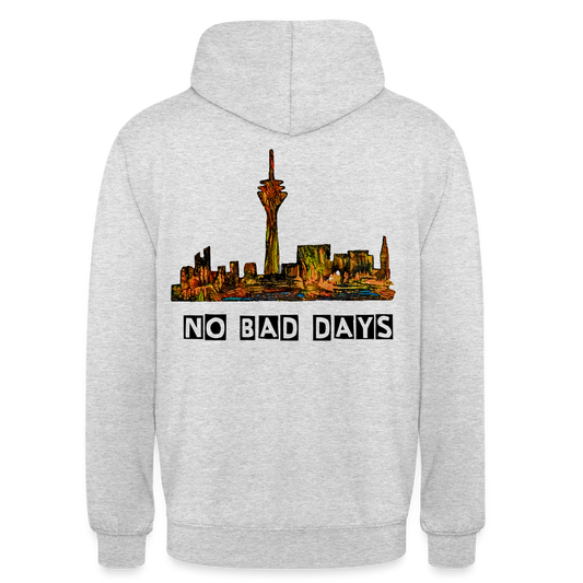 Unisex Hoodie Düsseldorfer Skyline Backprint - Hellgrau meliert