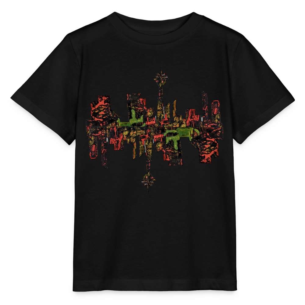 Unisex Kinder T-Shirt Düsseldorfer Skyline V.9 - Schwarz