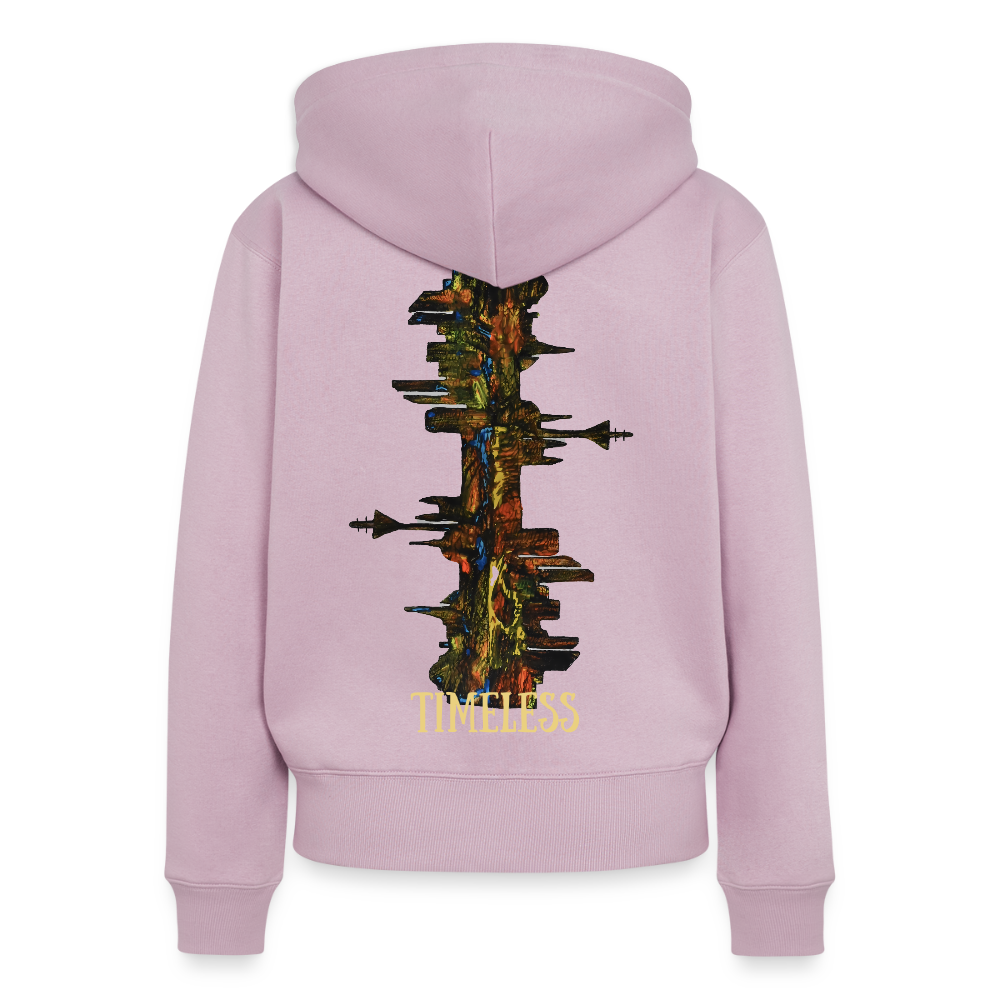 Frauen Kapuzenjacke Düsseldorfer Skyline Backprint - Altrosa