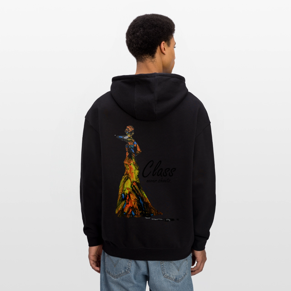 Oversized Unisex Hoodie Class Backprint - Schwarz