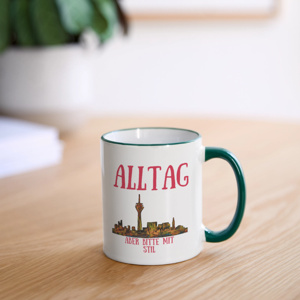 Tasse - Weiß/Dunkelgrün
