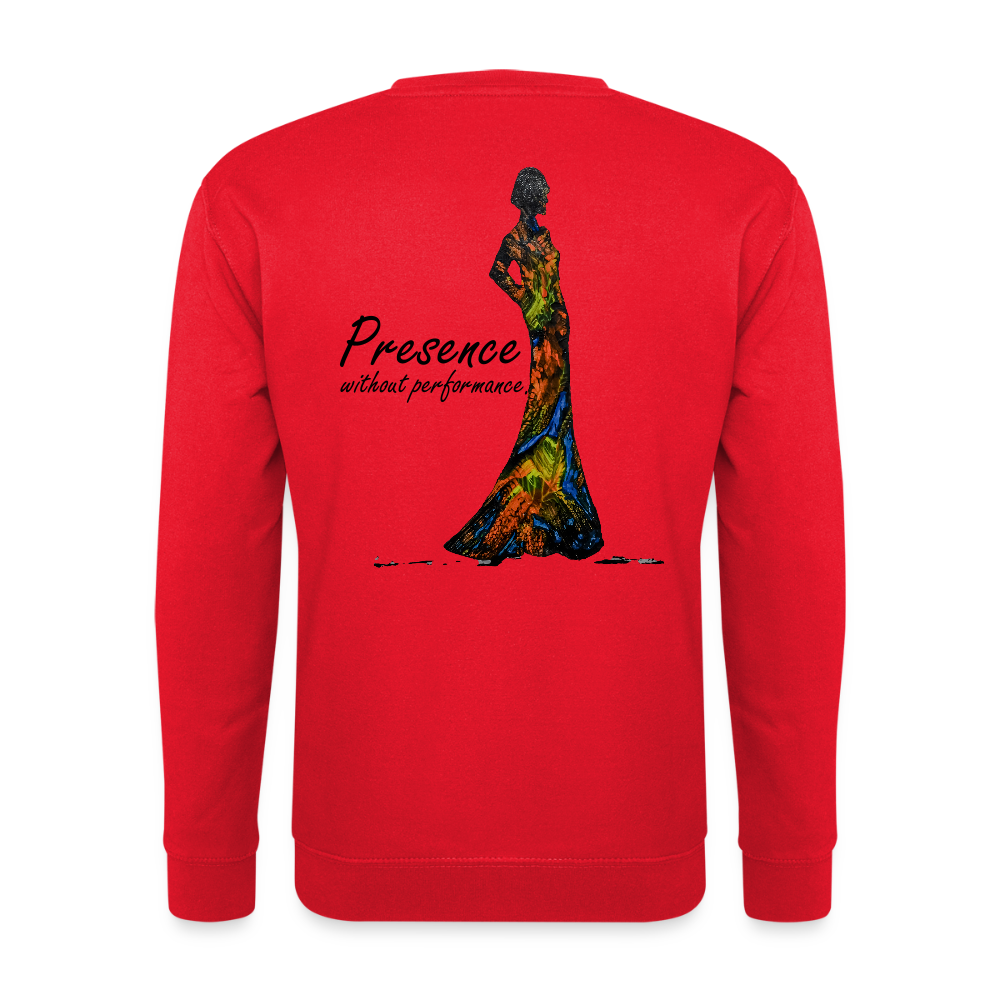 Unisex Pulli Presence Backprint - Rot