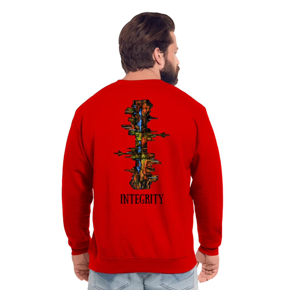 Unisex Pulli Düsseldorfer Skyline Backprint - Rot