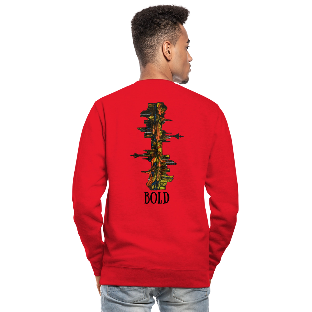 Unisex Pulli Düsseldorfer Skyline Backprint - Rot