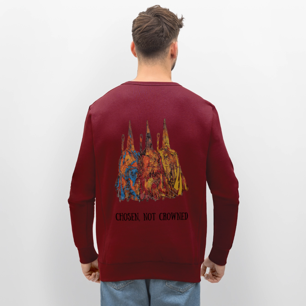 Unisex Bio Pulli Nazzarener Backprint - Burgunderrot