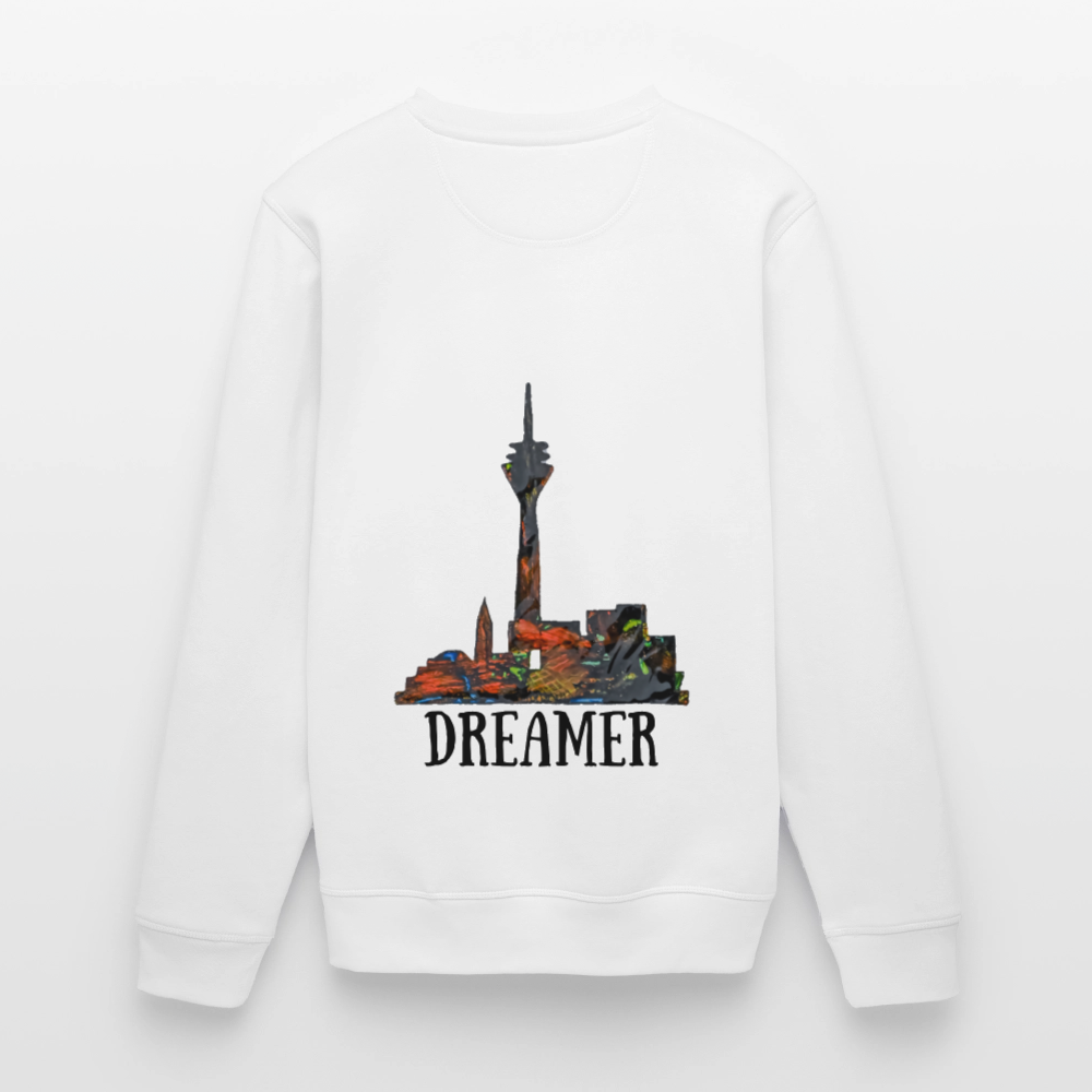 Unisex Bio Pulli Düsseldorferskyline Backprint - Weiß