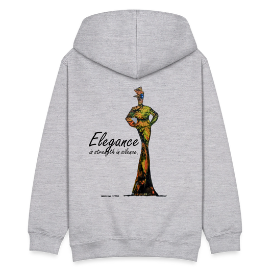 Teenager Hoodie Elegance Backprint - Hellgrau meliert