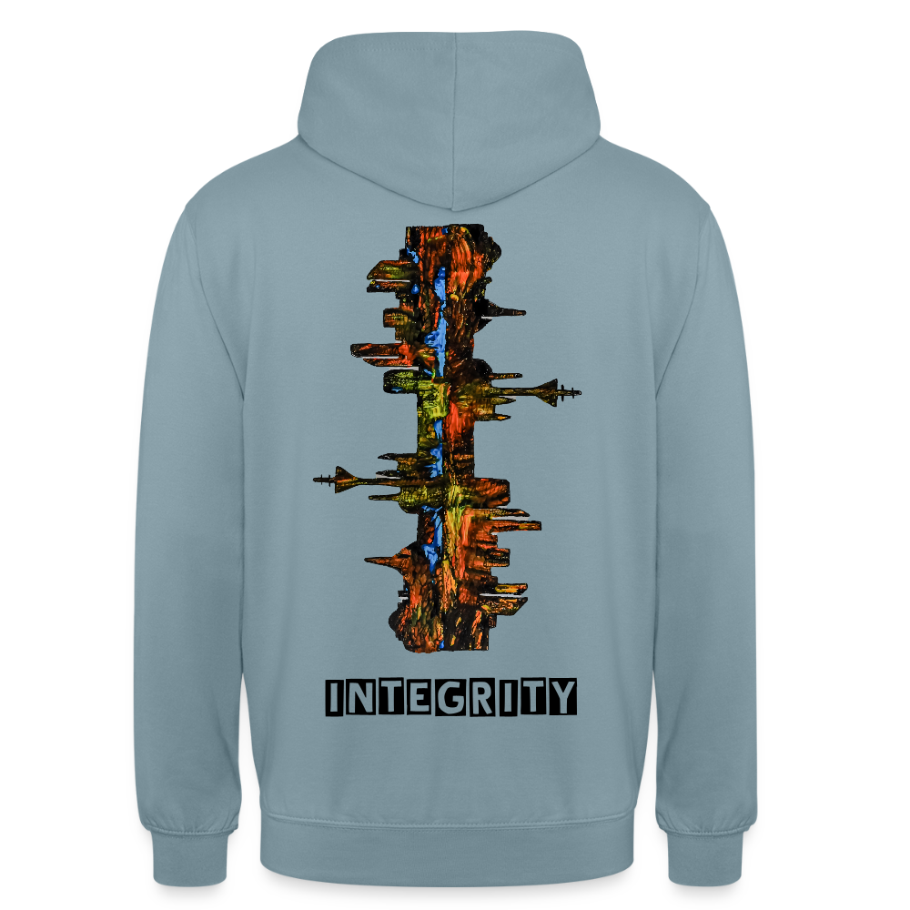 Unisex Hoodie Düsseldorfer Skyline Backprint - Nebelblau