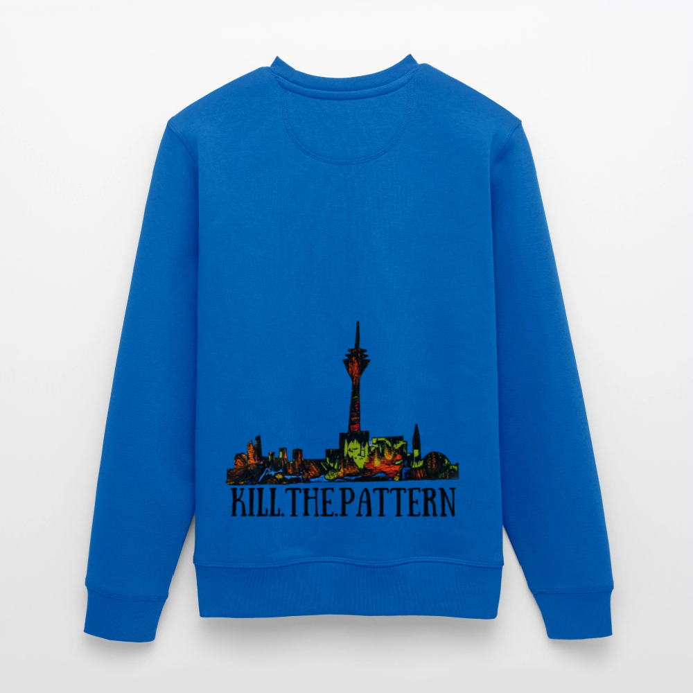 Unisex Bio Pulli Düsseldorfer Skyline Backprint - Königsblau