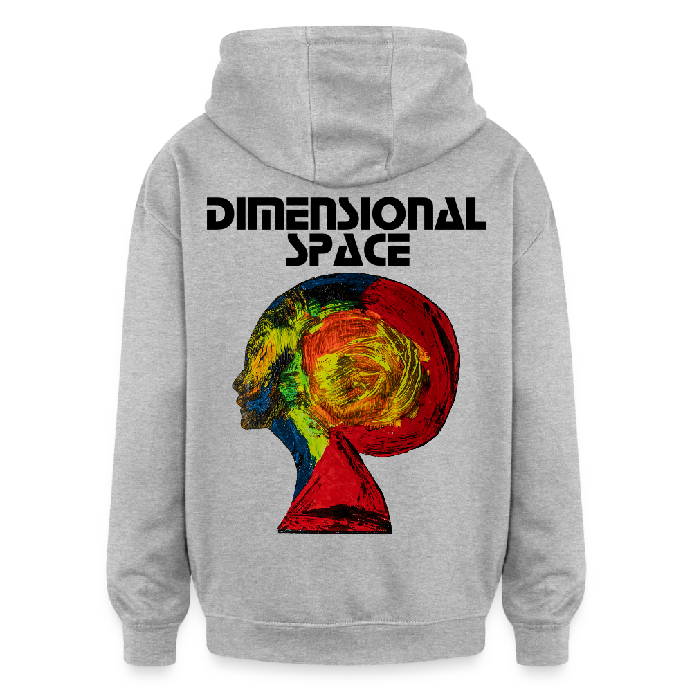 Oversized Unisex Hoodie Gaia Backprint - Grau meliert