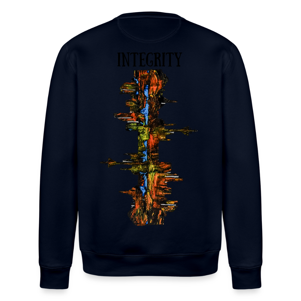 Unisex Bio Pulli Düsseldorfer Skyline Backprint - Navy