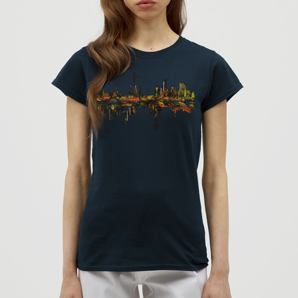 Frauen T-Shirt Düsseldorfer Skyline V.3 - Navy