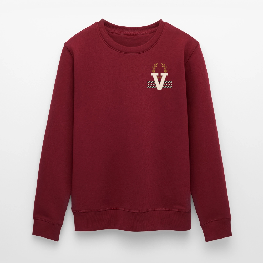 Unisex Bio Pulli Düsseldorfer Skyline Backprint - Burgunderrot