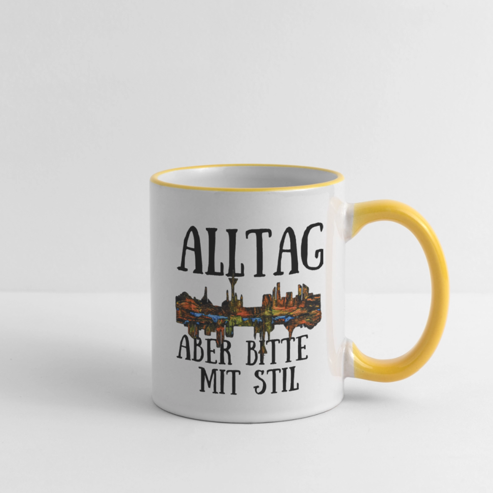 Tasse - Weiß/Gelb