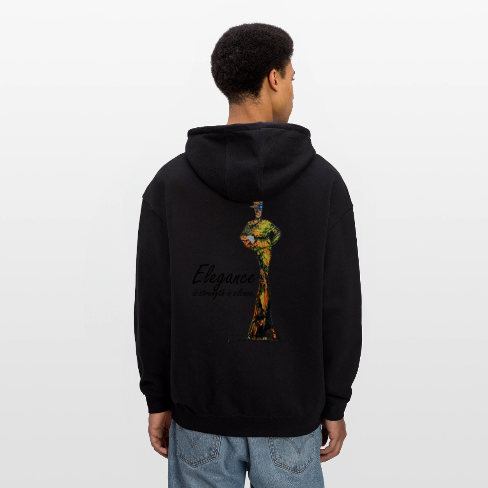 Oversized Unisex Hoodie Elegance Backprint - Schwarz