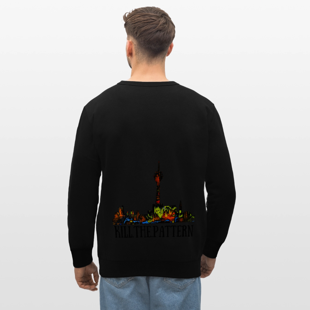Unisex Bio Pulli Düsseldorfer Skyline Backprint - Schwarz