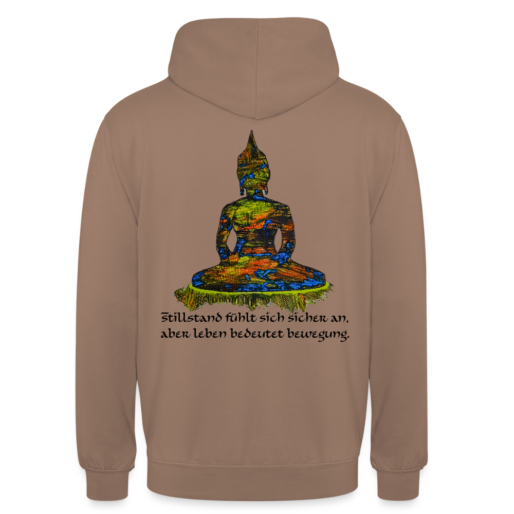 Unisex Hoodie Buddha Backprint - Mokka