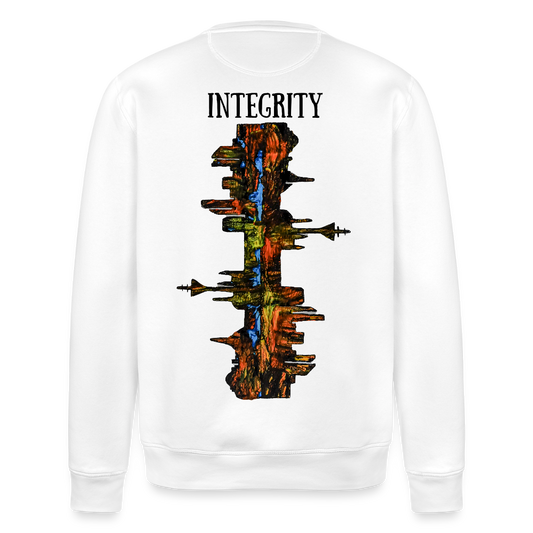 Unisex Bio Pulli Düsseldorfer Skyline Backprint - Weiß