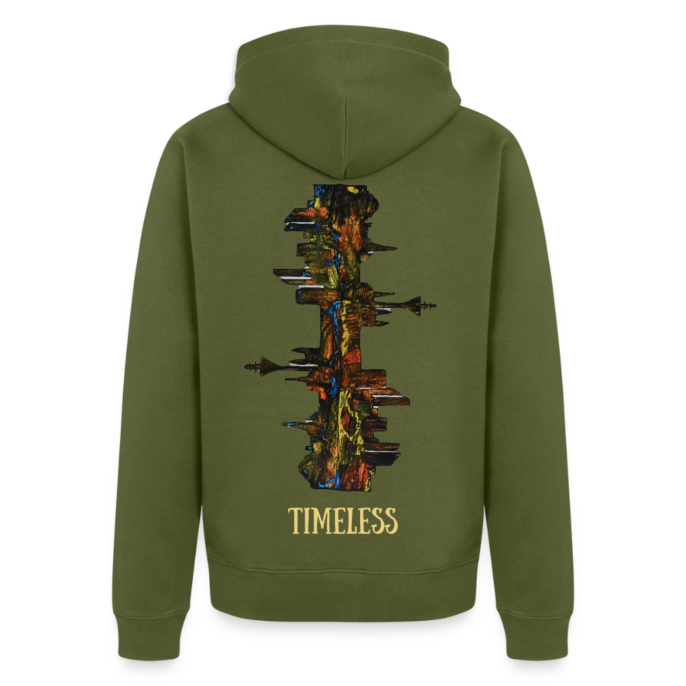 Männer Kapuzenjacke Düsseldorfer Skyline Backprint - Khaki