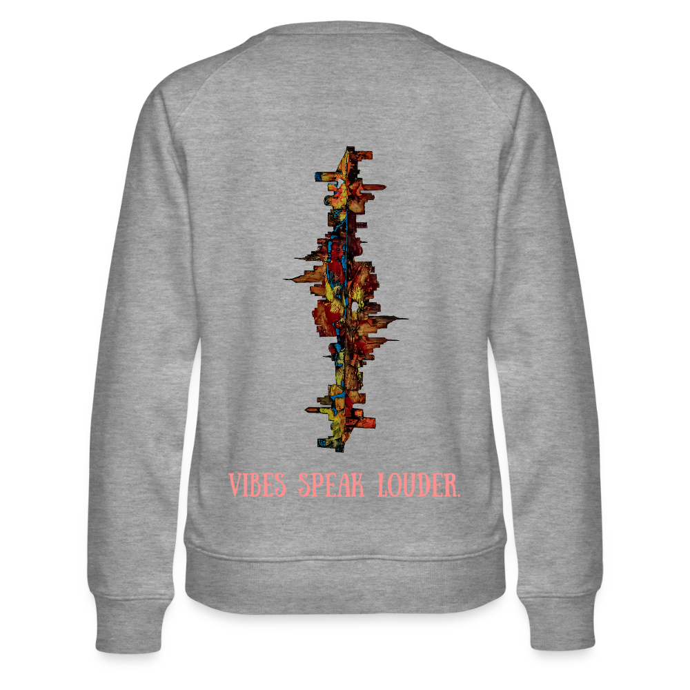Frauen Pulli Frankfurter Skyline Backprint - Grau meliert