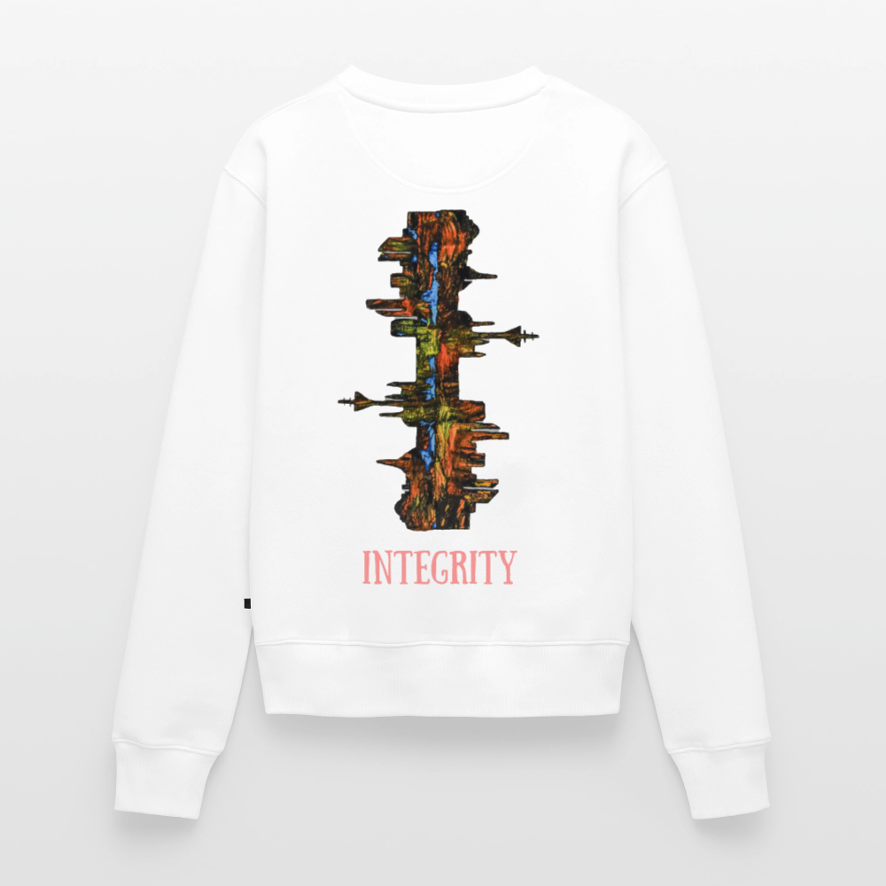 Frauen Pulli Düsseldorfer Skyline Backprint - Weiß