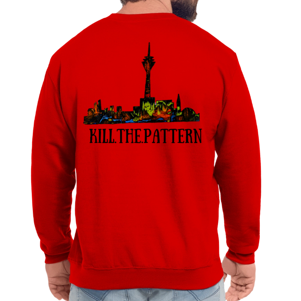 Unisex Pulli Düsseldorfer Skyline Backprint - Rot