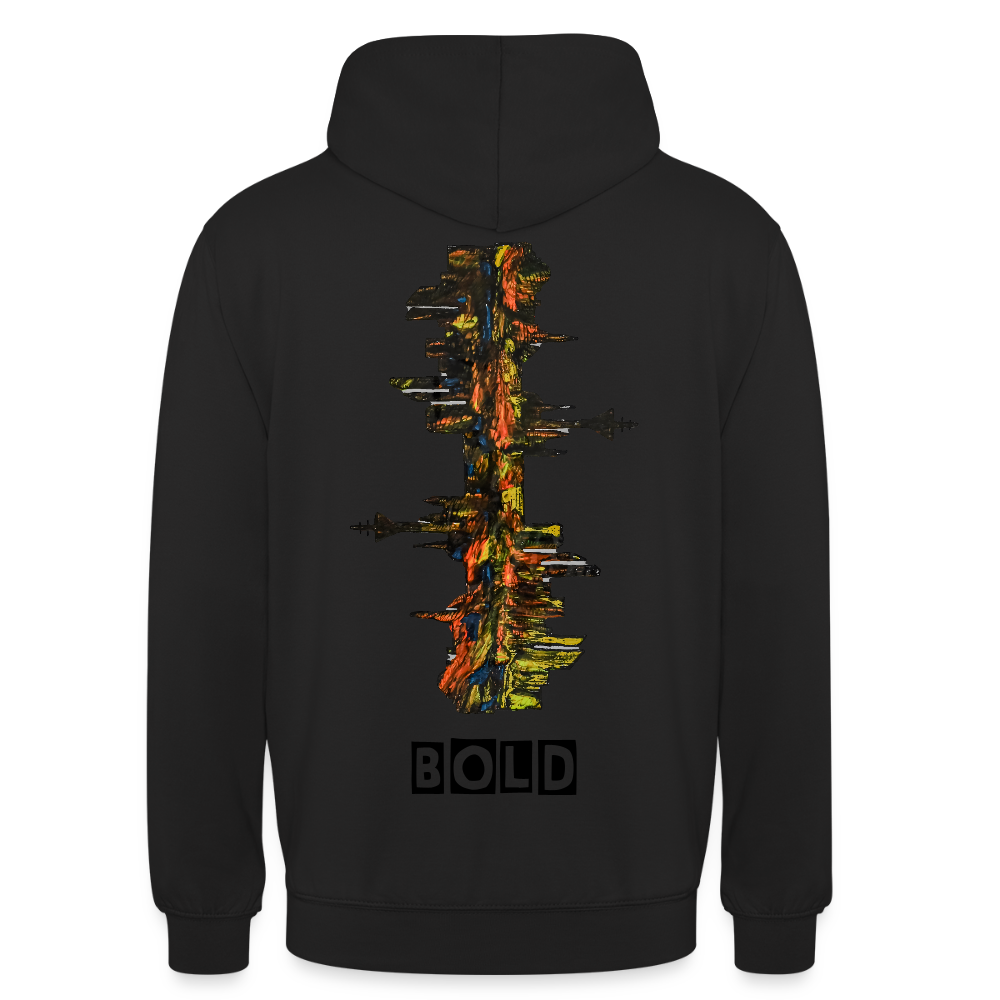 Unisex Hoodie Düsseldorfer Skyline Backprint - Schwarz