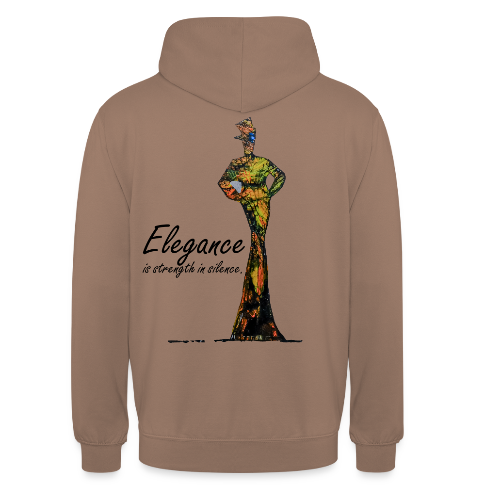 Unisex Hoodie Elegance Backprint - Mokka