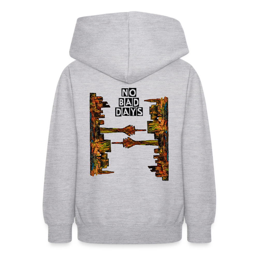 Teenager Hoodie Düsseldorfer Skyline Backprint - Hellgrau meliert