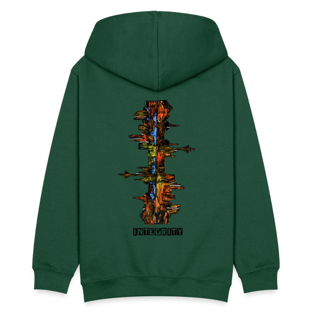 Teenager Hoodie Düsseldorfer Skyline Backprint - Flaschengrün