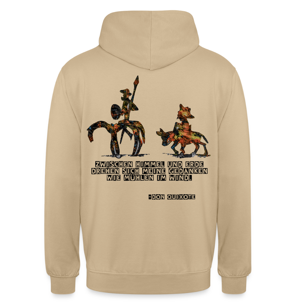 Unisex Hoodie Don Quixote Backprint - Beige