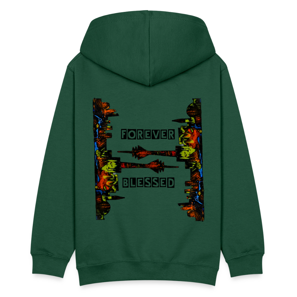 Teenger Hoodie Düsseldorfer Skyline Backprint - Flaschengrün