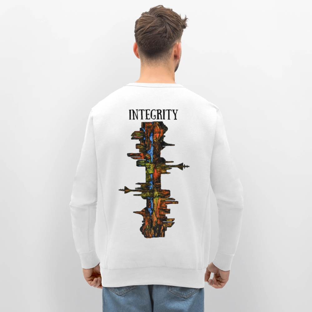 Unisex Bio Pulli Düsseldorfer Skyline Backprint - Weiß