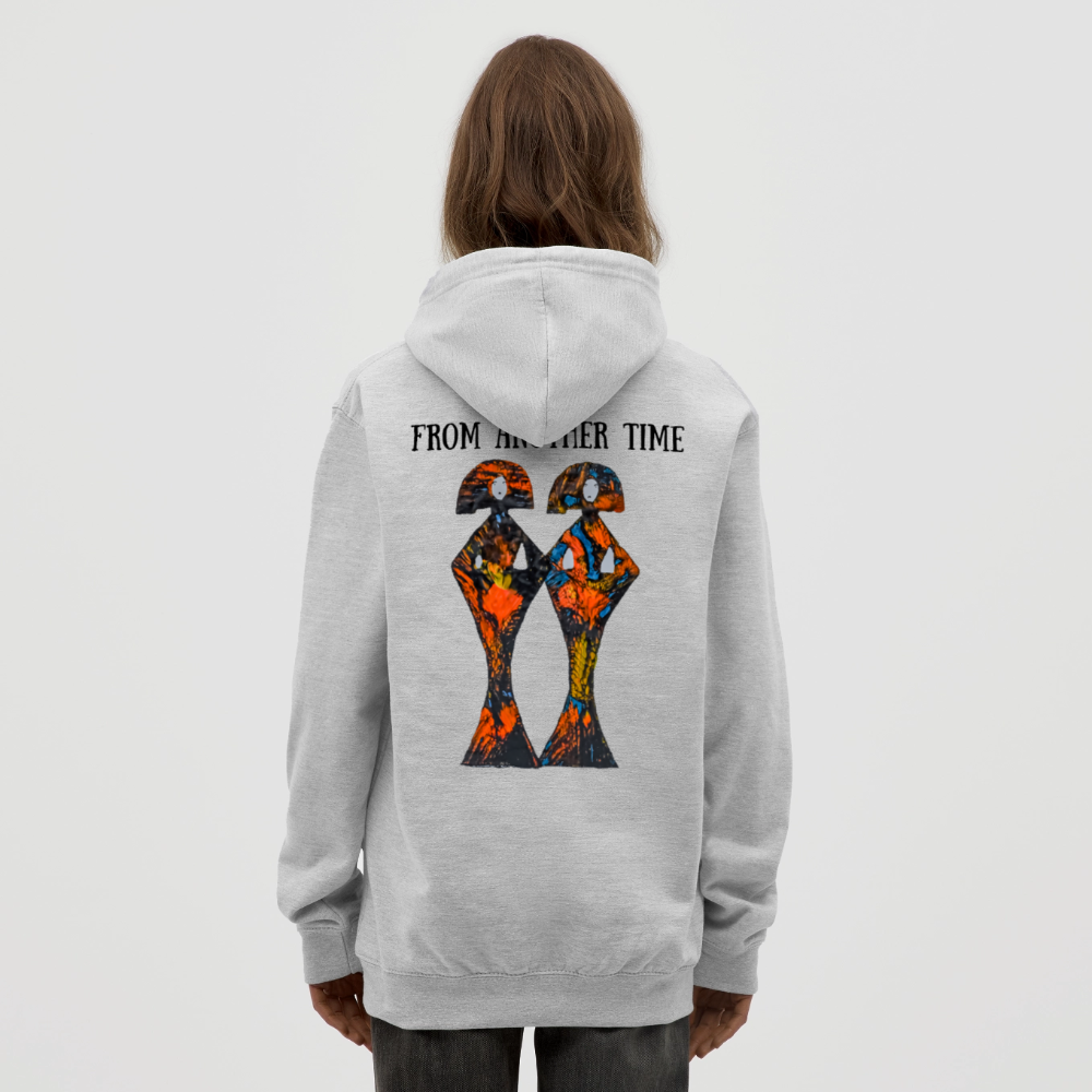 Unisex Hoodie Geishas Backprint - Hellgrau meliert