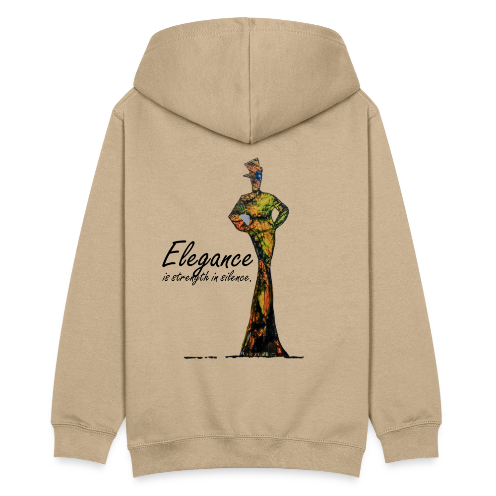 Teenager Hoodie Elegance Backprint - Sand
