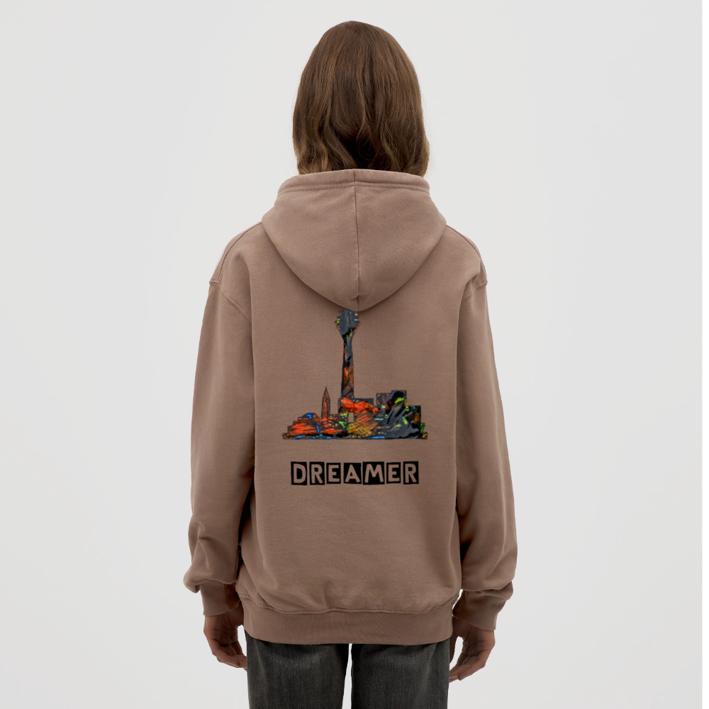 Unisex Hoodie Düsseldorferskyline Backprint - Mokka