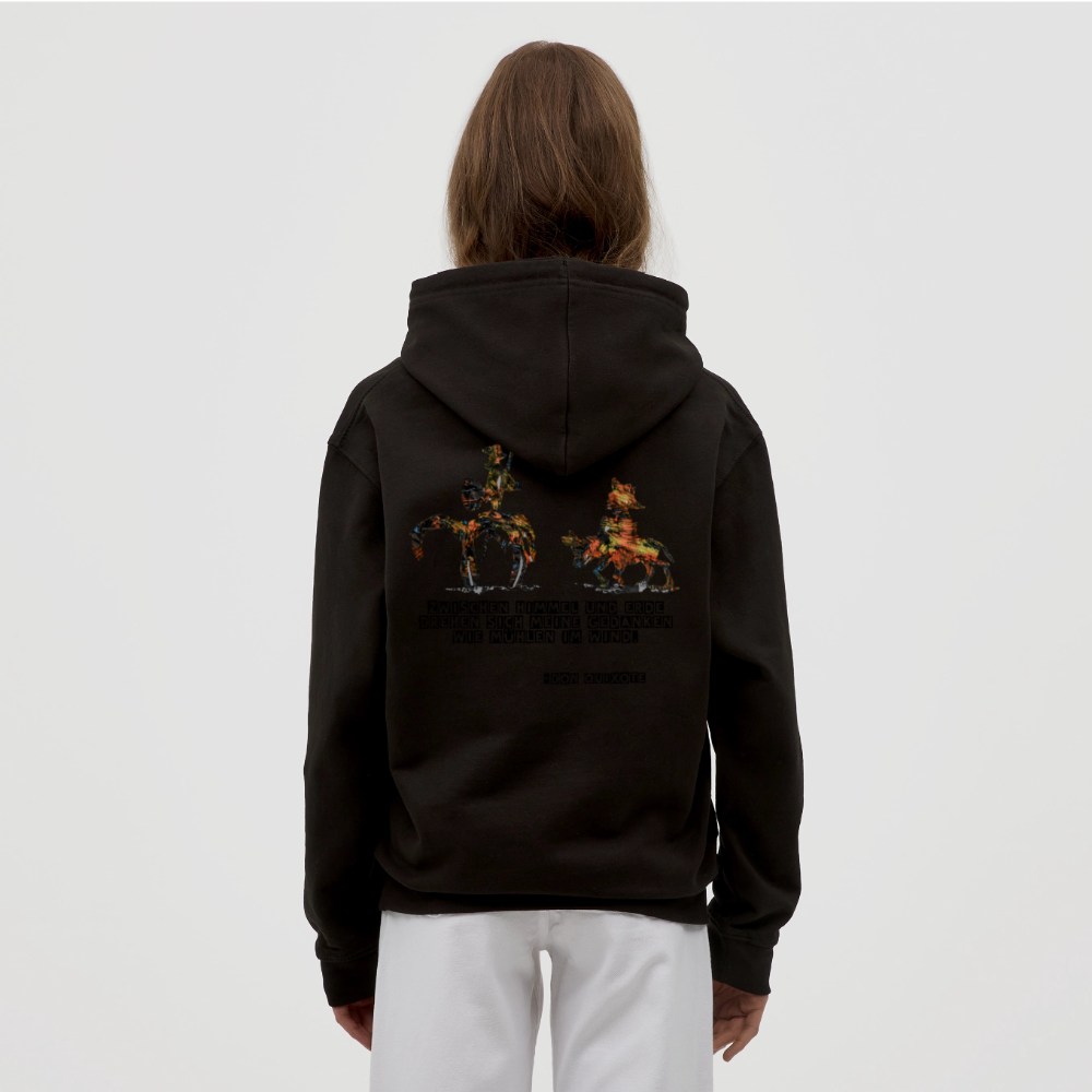 Unisex Hoodie Don Quixote Backprint - Schwarz