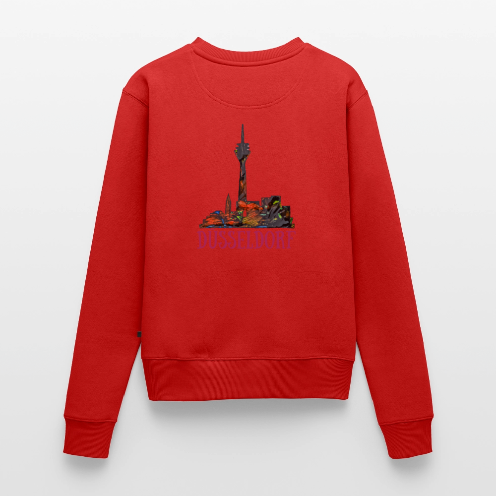 Frauen Pulli Düsseldorferskyline Backprint - Rot