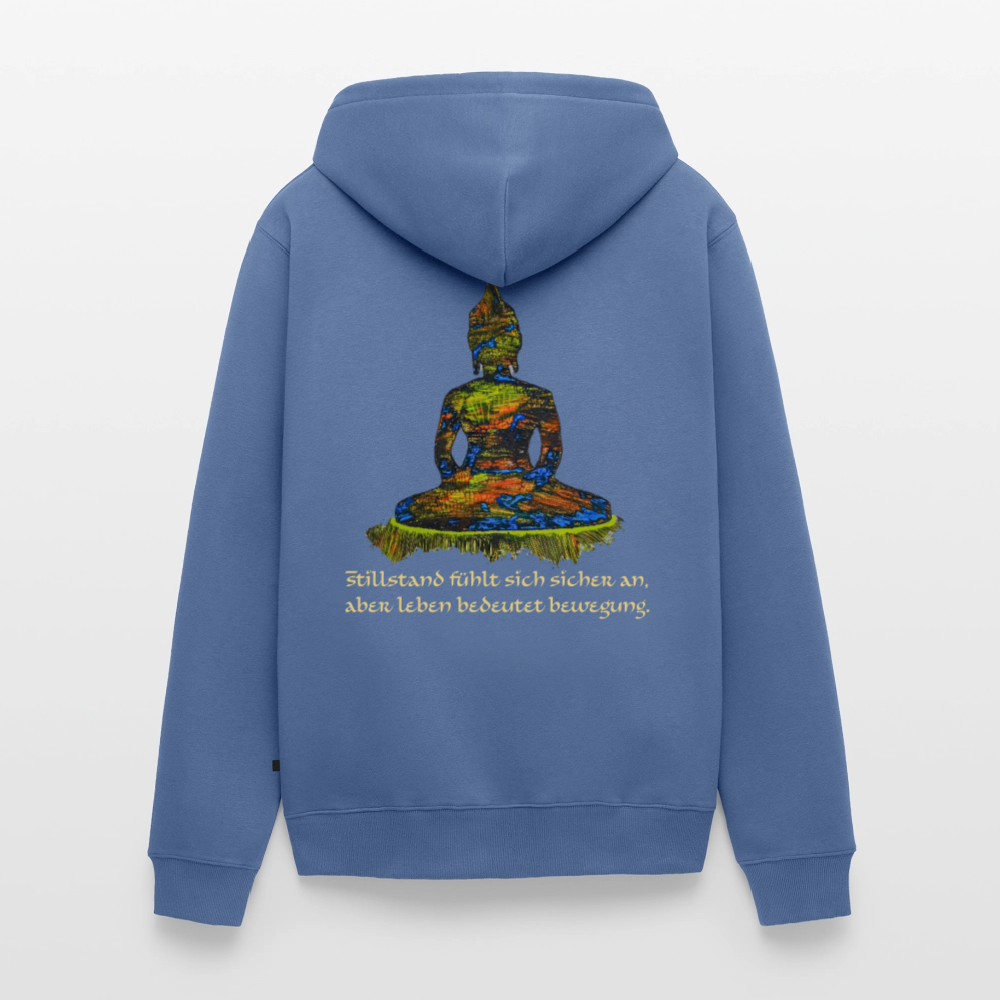 Männer Kapuzenjacke Buddha Backprint - Taubenblau