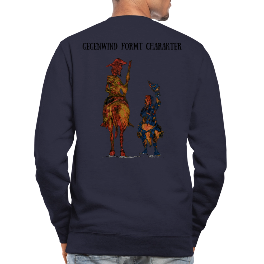 Unisex Pulli Don Quixote Backprint - Navy
