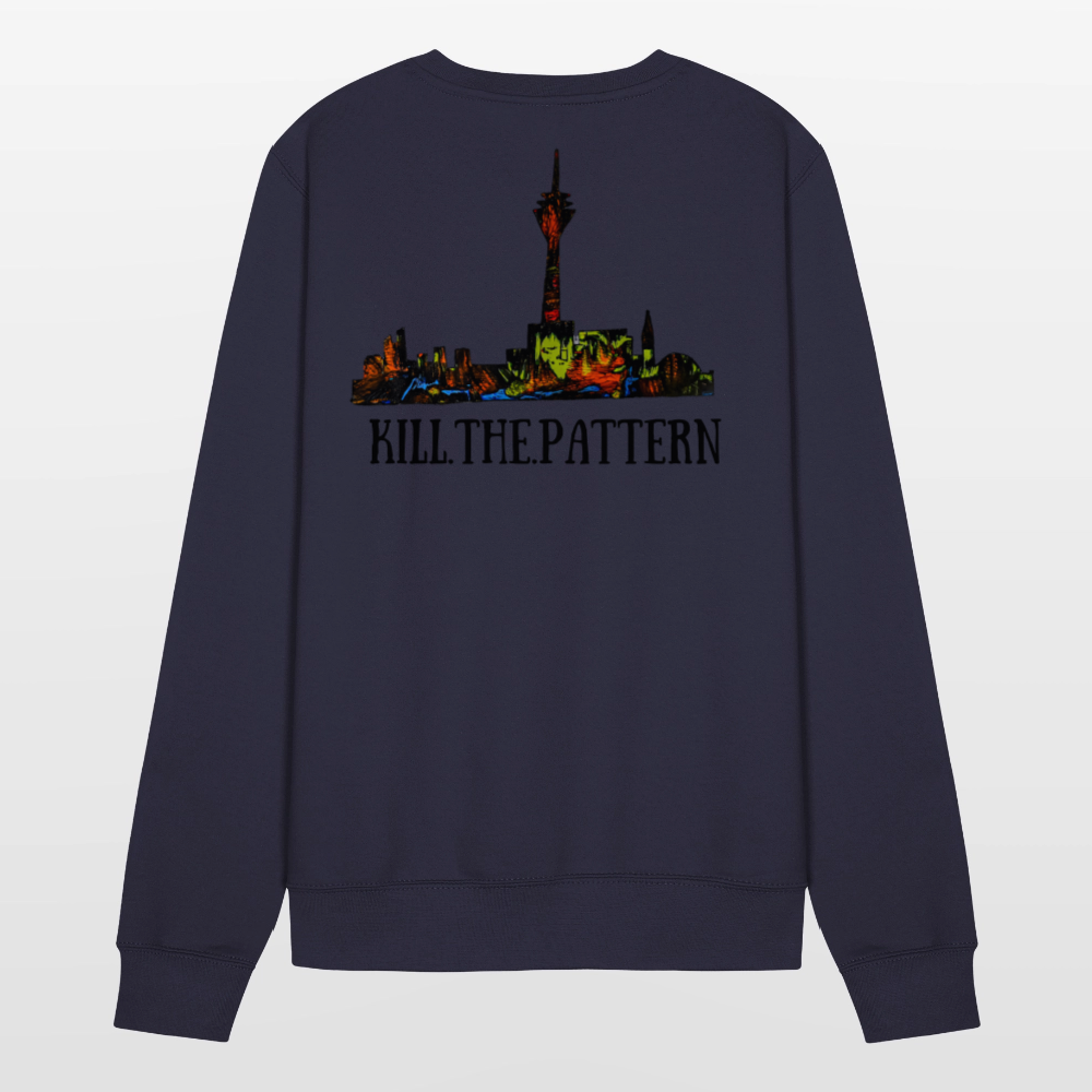 Unisex Pulli Düsseldorfer Skyline Backprint - Navy