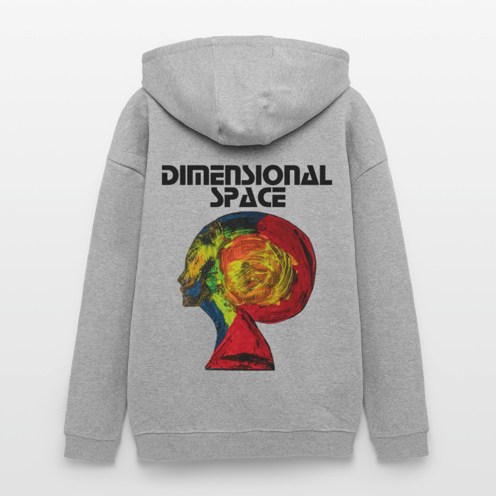 Oversized Unisex Hoodie Gaia Backprint - Grau meliert